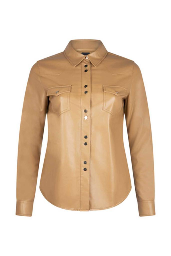 商品PINKO|Caroline 6 Pinko Leatherette Shirt 1g1613 Y6x2,价格¥749,第1张图片