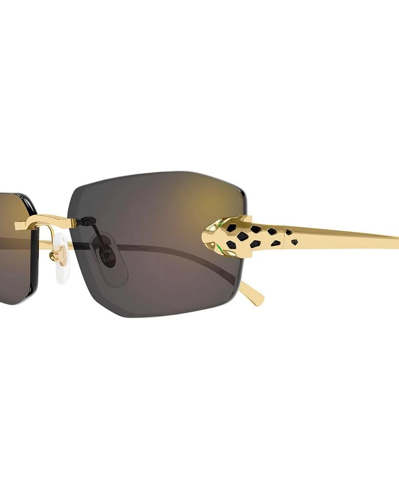 Panthere Classic 24 Carat Gold Plated Rimless Geometrical Sunglasses, 56mm 商品