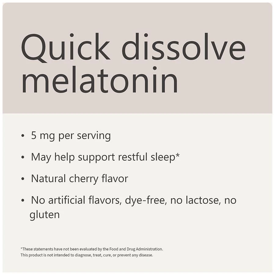 Quick Dissolve Melatonin 5 mg Tablets Natural Cherry 商品
