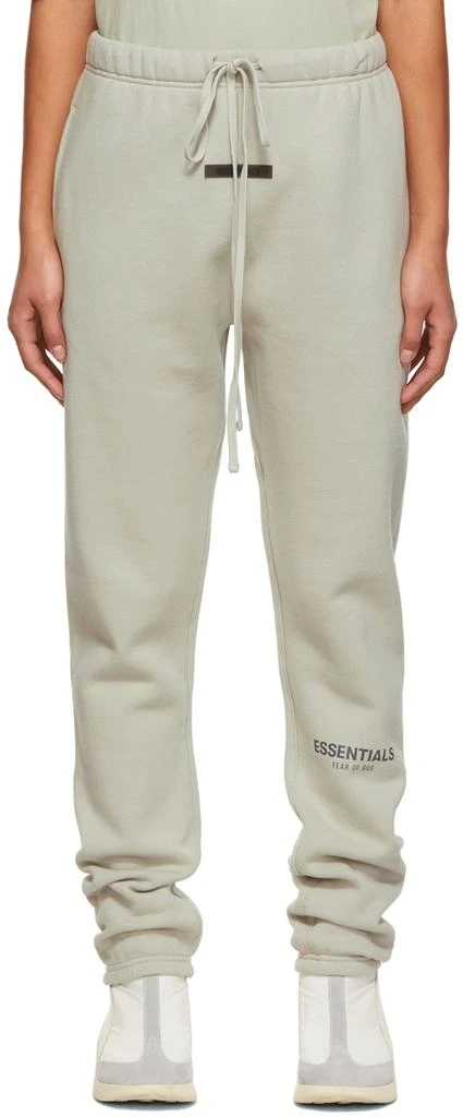 商品Essentials|SSENSE Exclusive Green Fleece Lounge Pants,价格¥727,第1张图片