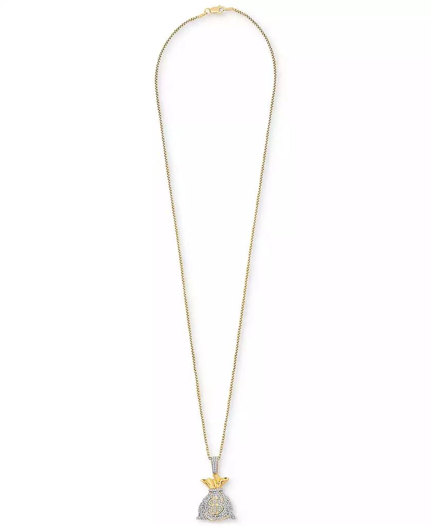 商品Macy's|Men's Diamond MoneyBag 22" Pendant Necklace (1/2 ct. t.w.) in 14k Gold-Plated Sterling Silver,价格¥2842,第3张图片详细描述