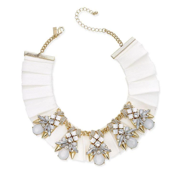 商品INC International|Gold-Tone Crystal & White Stone Ribbon Choker Necklace, Created for Macy's,价格¥101,第1张图片