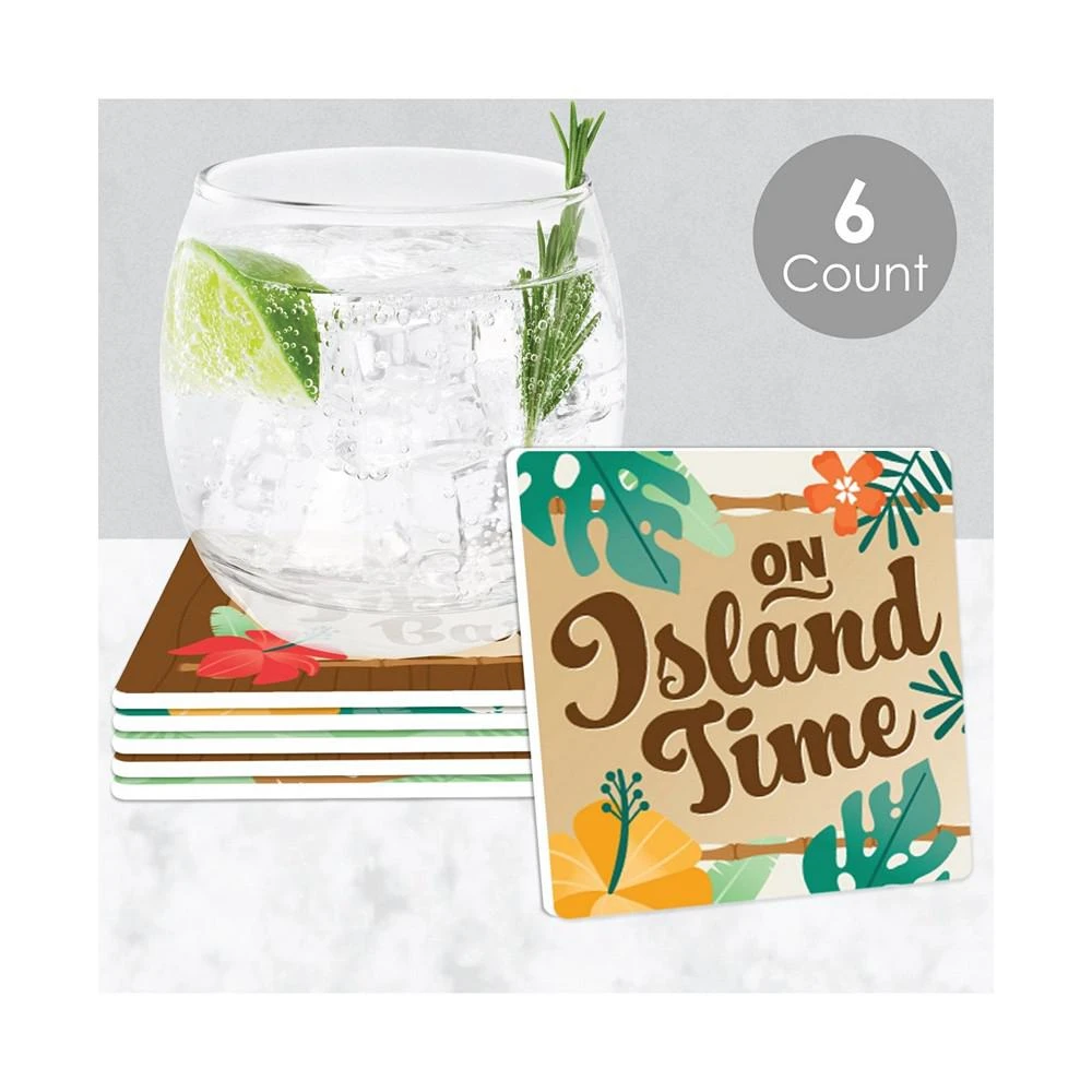 商品Big Dot of Happiness|Tropical Luau - Funny Hawaiian Beach Party Decorations Drink Coasters - Set of 6,价格¥119,第2张图片详细描述