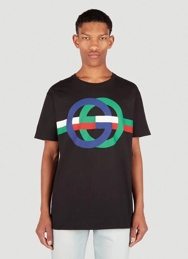 商品Gucci|Interlocking G Print T-Shirt in Black,价格¥5107,第1张图片