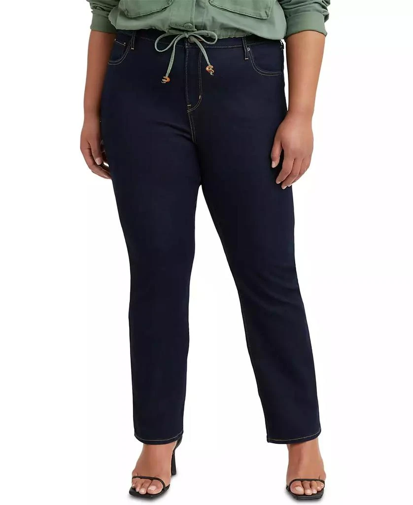 商品Levi's|Trendy Plus Size 724 High-Rise Straight-Leg Jeans,价格¥364,第1张图片