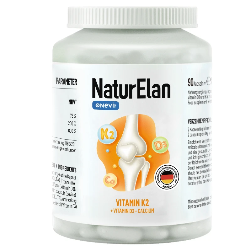 商品NaturElan|德国进口 NaturElan呐兔 钙+维D3+维K2胶囊 90粒 升级版（保税仓发货）,价格¥164,第1张图片