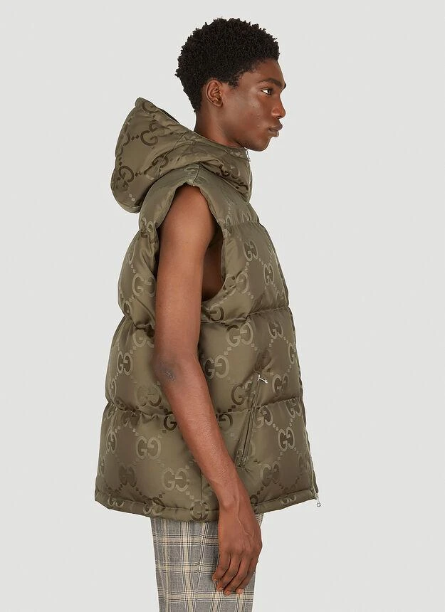 商品Gucci|GG Hooded Sleeveless Jacket in Khaki,价格¥18824,第3张图片详细描述