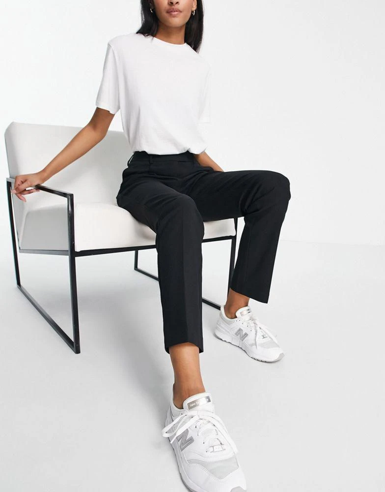 商品Topshop|Topshop Tall Tailored slim high waisted pleat trouser in black,价格¥189,第4张图片详细描述