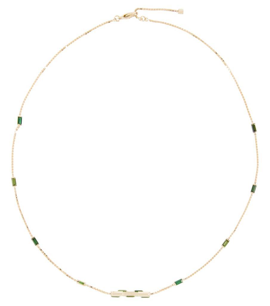 商品Gucci|Gucci Link to Love 18kt gold necklace with tourmalines,价格¥30663,第1张图片