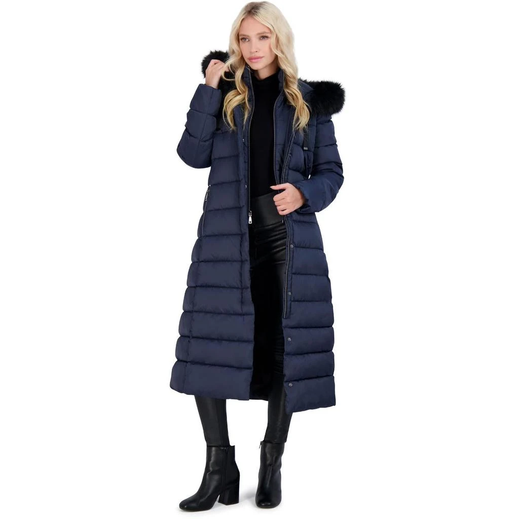 Tahari Nellie Long Coat for Women-Insulated Jacket with Removable Faux Fur Trim 商品