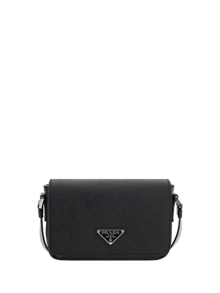 商品Prada|Prada Saffiano Triangle Logo Foldover Top Shoulder Bag,价格¥14337,第1张图片
