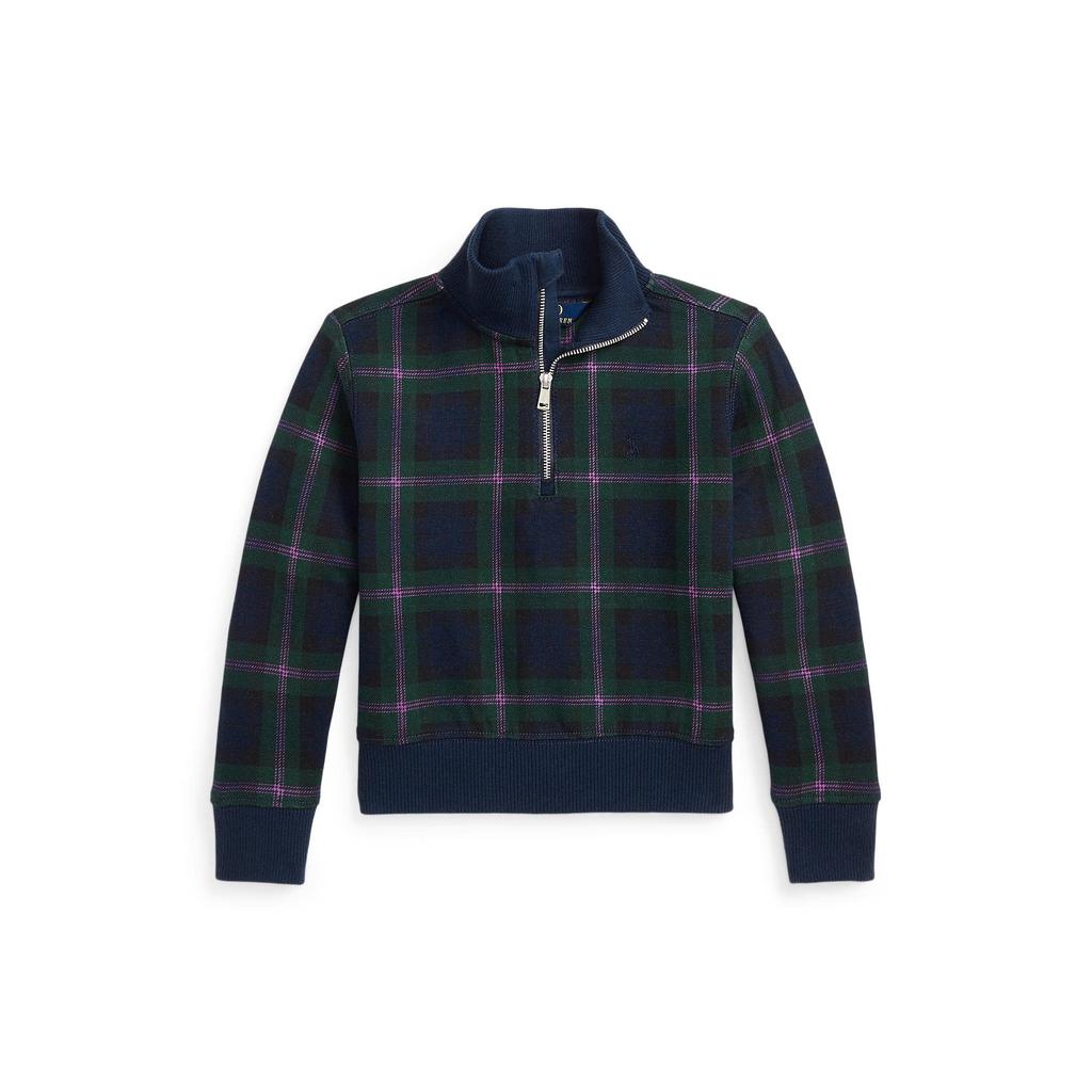 Plaid Double-Knit 1/4 Zip Pullover (Little Kids)商品第1张图片规格展示