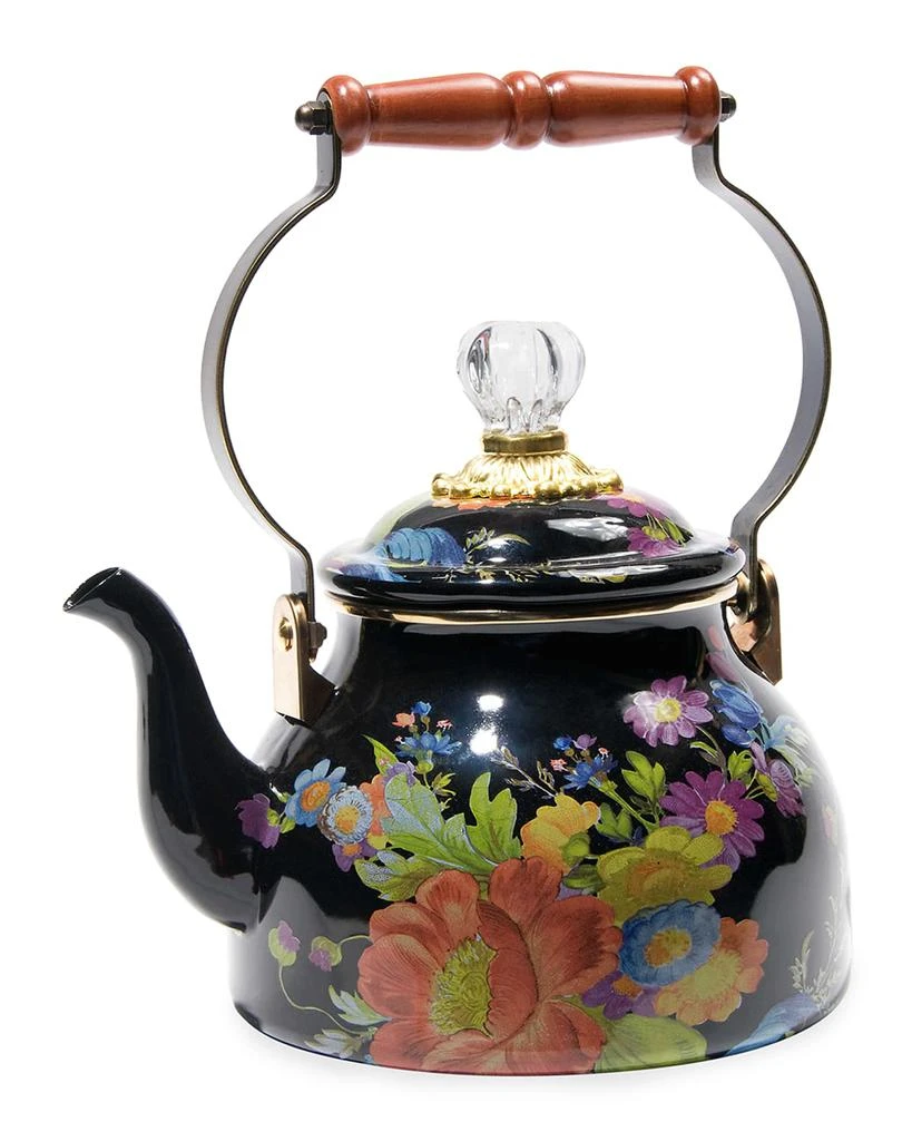 商品MacKenzie-Childs|Flower Market Black Two-Quart Tea Kettle,价格¥1165,第1张图片