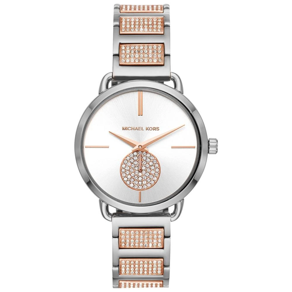 商品Michael Kors|Women's Portia Two-Tone Stainless Steel Bracelet Watch,价格¥1224,第1张图片