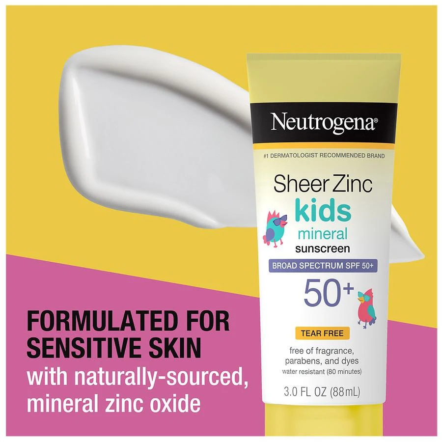 商品Neutrogena|Sheer Zinc Kids Mineral Sunscreen Lotion SPF 50+,价格¥52,第3张图片详细描述