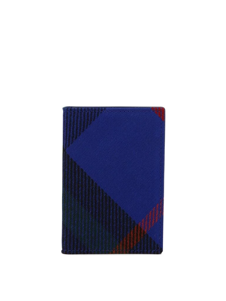 商品Burberry|Check Card Holder Wallets & Card Holders Blue,价格¥900,第1张图片