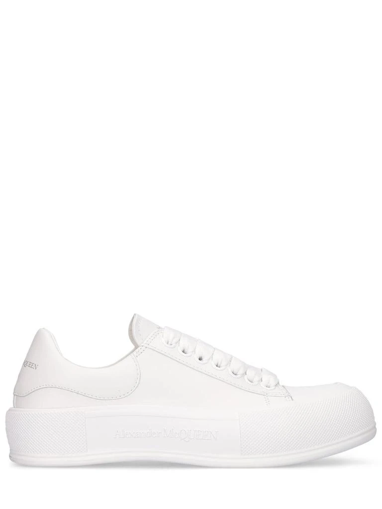 商品Alexander McQueen|45mm Deck Plimsoll Leather Sneakers,价格¥4133,第1张图片