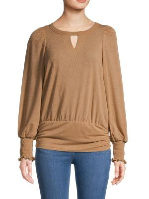 商品Democracy|Metallic Ruched Top,价格¥119,第1张图片