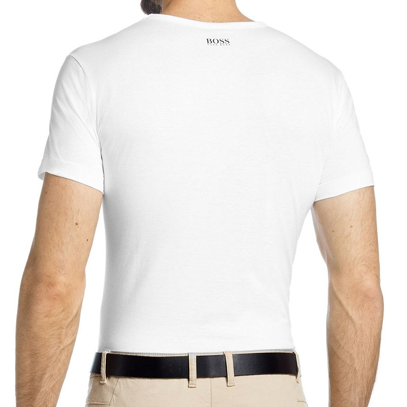 Hugo Boss 雨果博斯 男士白色纯棉短袖T恤  TEE2-50276337-100商品第4张图片规格展示