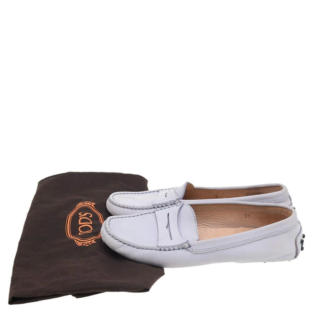 Tod's Grey Nubuck Leather Penny Slip On Loafers Size 35 商品
