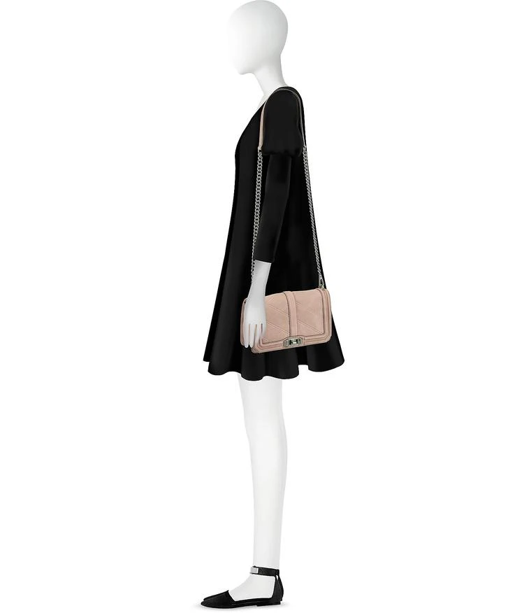 商品Rebecca Minkoff|复古粉红色雪佛龙绗缝皮革Love斜挎包,价格¥1680,第3张图片详细描述