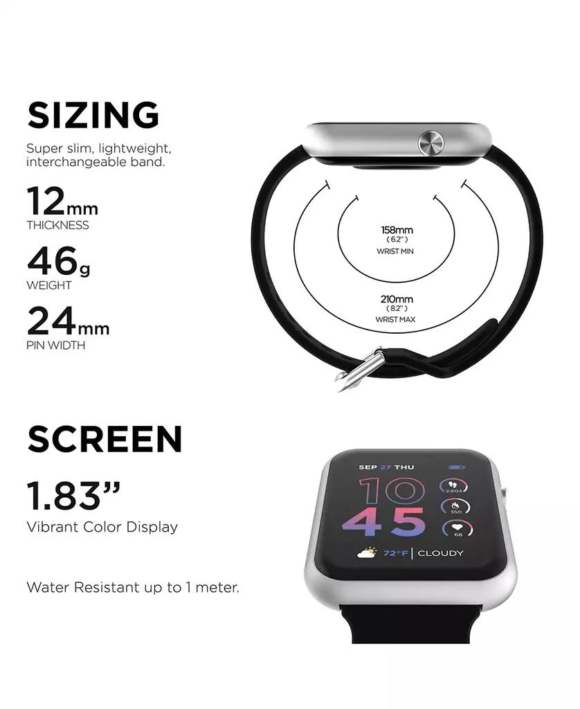 商品iTouch|Air 4 Unisex Black Silicone Strap Smartwatch,价格¥705,第2张图片详细描述