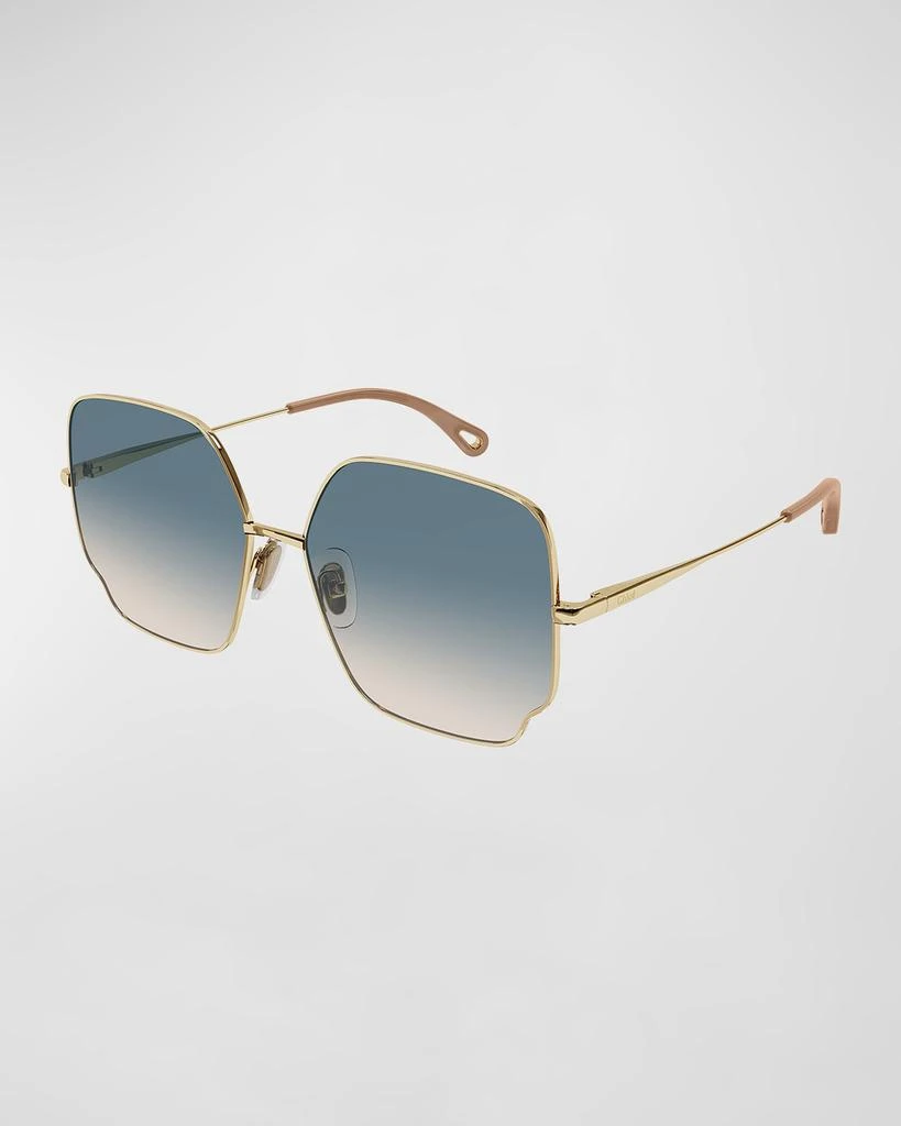 商品Chloé|Oversized Geo Rectangle Metal Sunglasses,价格¥3009,第1张图片