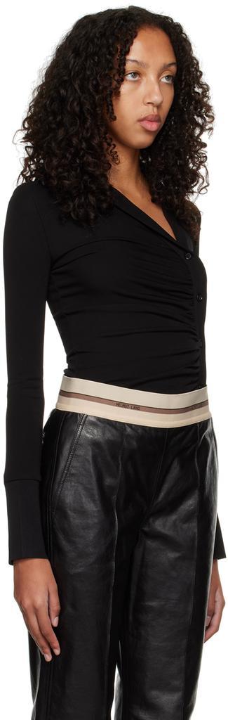 商品Helmut Lang|黑色 Ruched Asymmetric 衬衫,价格¥2832,第4张图片详细描述