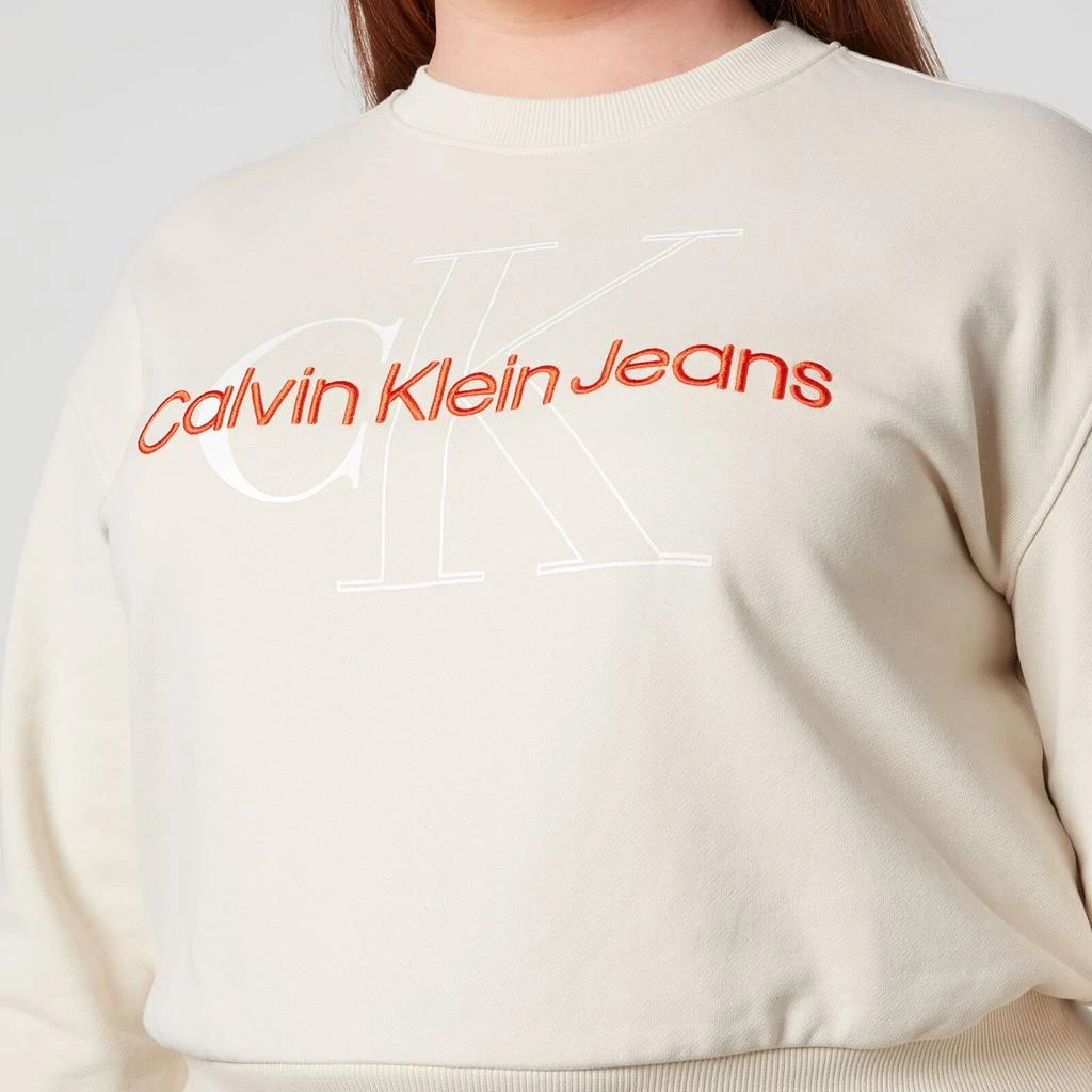 商品Calvin Klein|Calvin Klein Jeans Plus Logo Embroidery Cotton-Jersey Sweatshirt,价格¥426,第4张图片详细描述