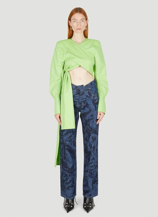 商品Ninamounah|Seahorse Wrap Top in Green,价格¥953,第1张图片