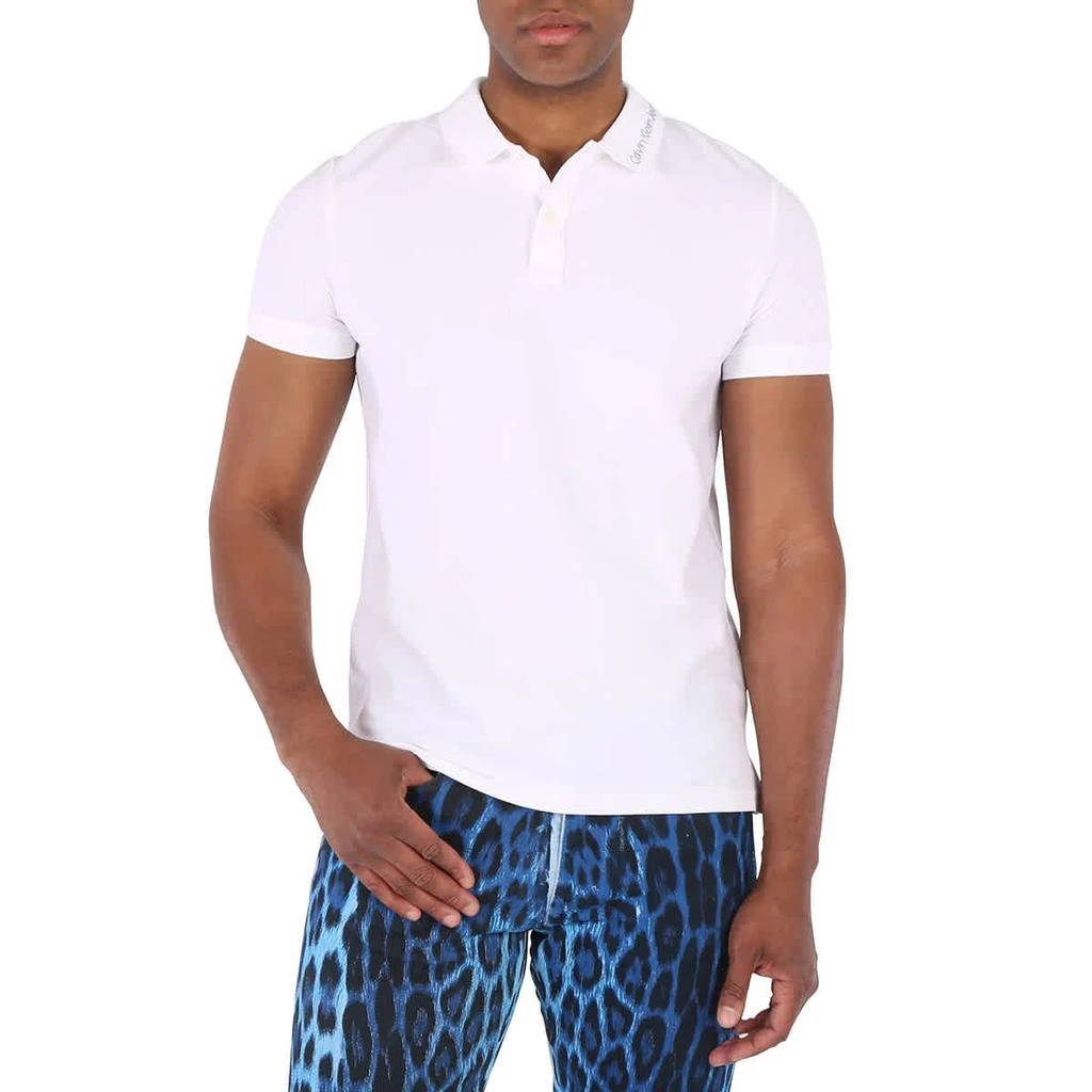商品Calvin Klein|Men's Bright White Institutional Logo Polo Shirt,价格¥447,第1张图片