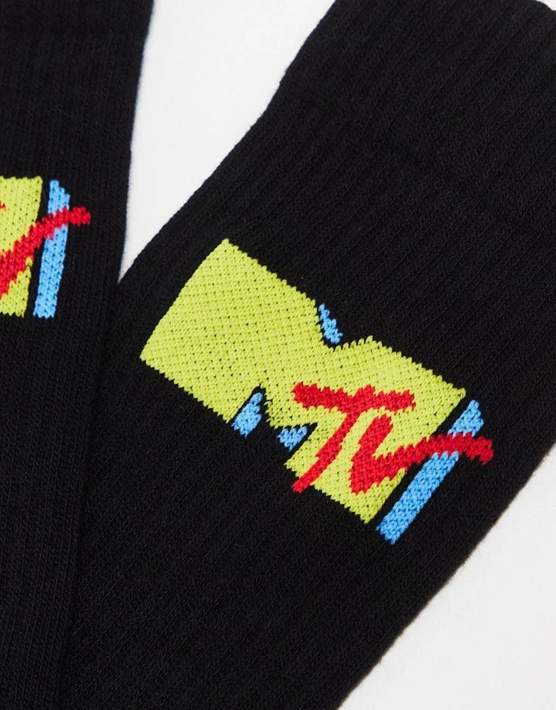 商品ASOS|ASOS DESIGN MTV socks in black,价格¥44,第2张图片详细描述