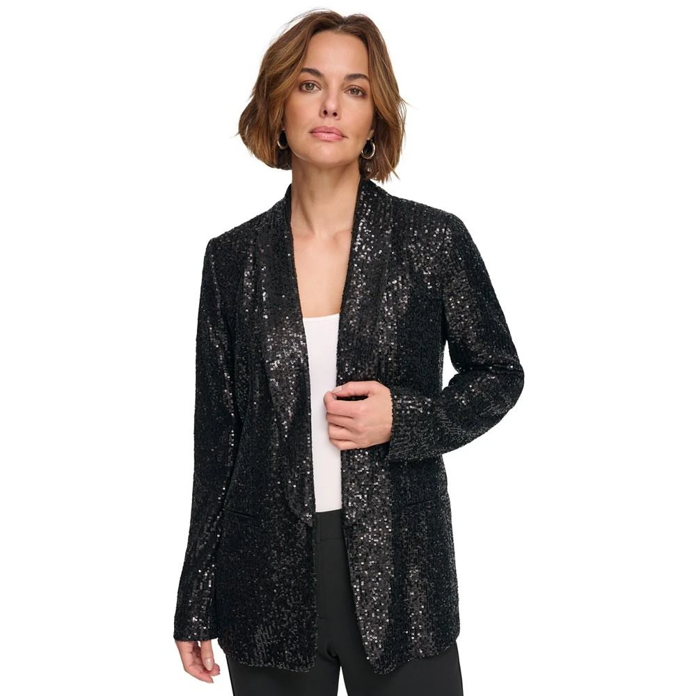 商品DKNY|Women's Sequin Open-Front Shawl-Collar Blazer,价格¥379,第3张图片详细描述