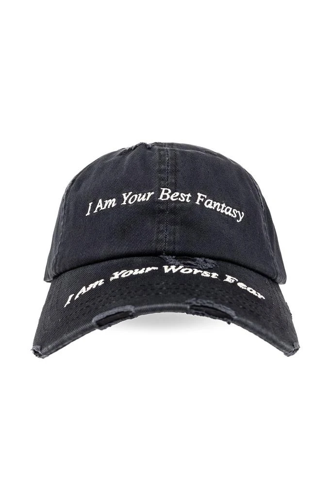 商品Misbhv|Misbhv Slogan Embroidered Distressed Baseball Cap,价格¥442,第1张图片