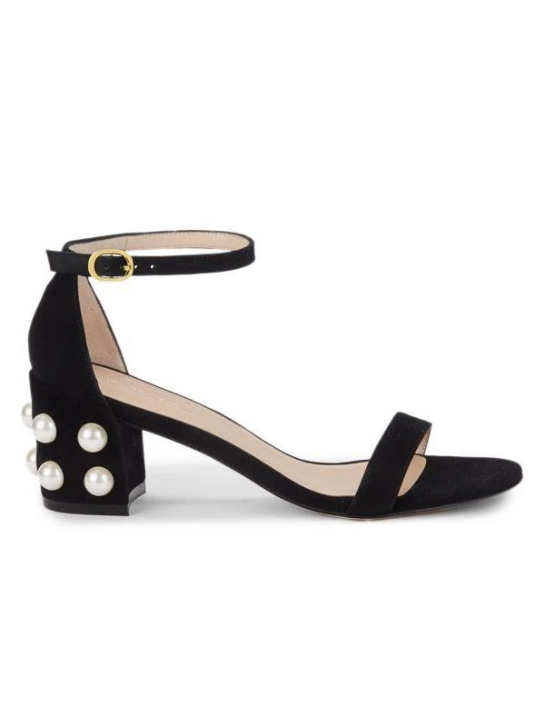 商品Stuart Weitzman|女式 人造珍珠粗跟凉鞋,价格¥1107,第1张图片
