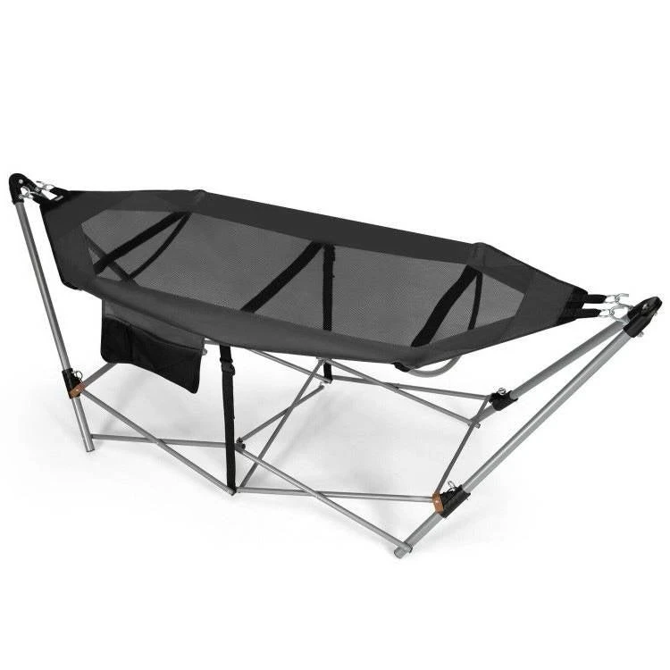 商品QuikFurn|Grey Portable Camping Foldable Hammock with Stand and Carry Case,价格¥2077,第1张图片