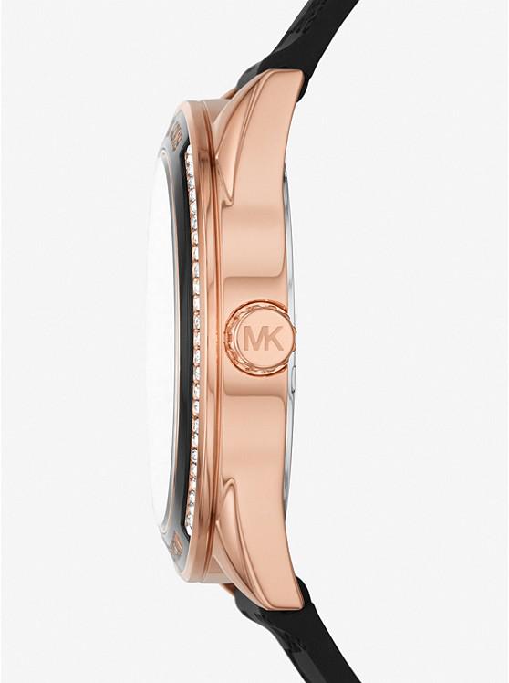 Oversized Jessa Rose Gold-Tone and Logo Embossed Silicone Watch商品第2张图片规格展示