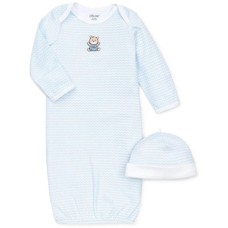 商品Little Me|男婴Baby Boys' 2-Piece Chevron Hat & Gown Set,价格¥90,第1张图片