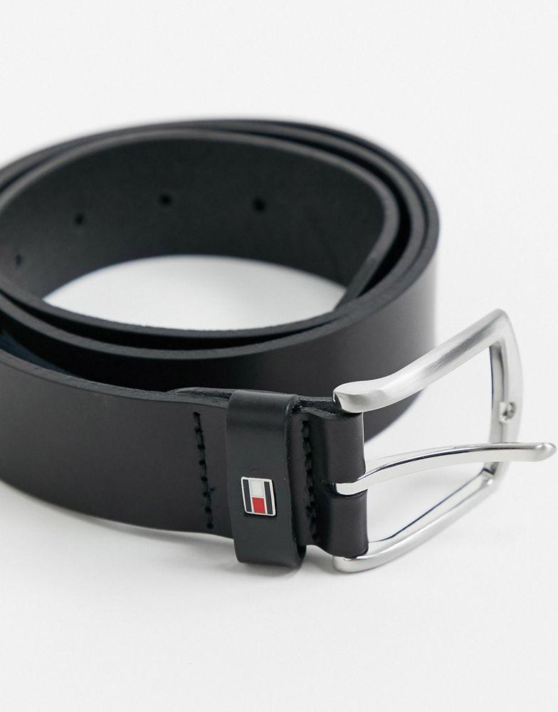 商品Tommy Hilfiger|Tommy Hilfiger new denton 3.5cm leather belt in black,价格¥424,第1张图片