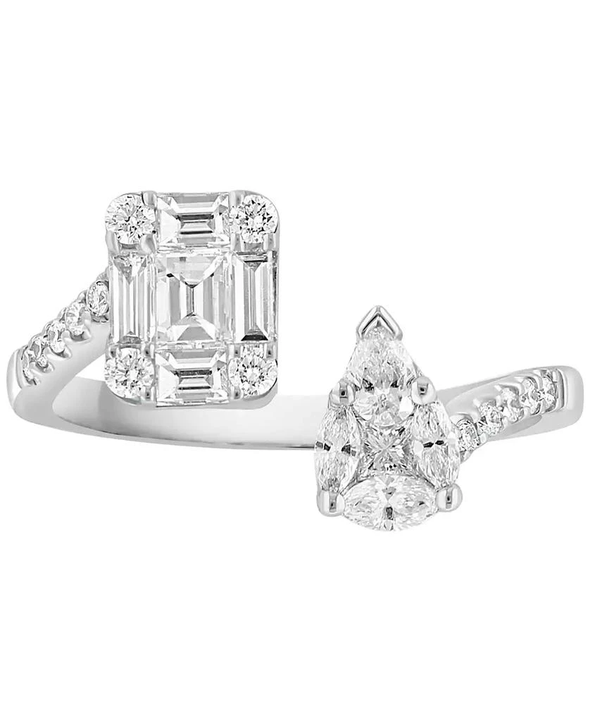商品Effy|EFFY® Diamond Multi-Cut Cluster Cuff Ring (3/4 ct. t.w.) in 14k White Gold,价格¥31276,第3张图片详细描述