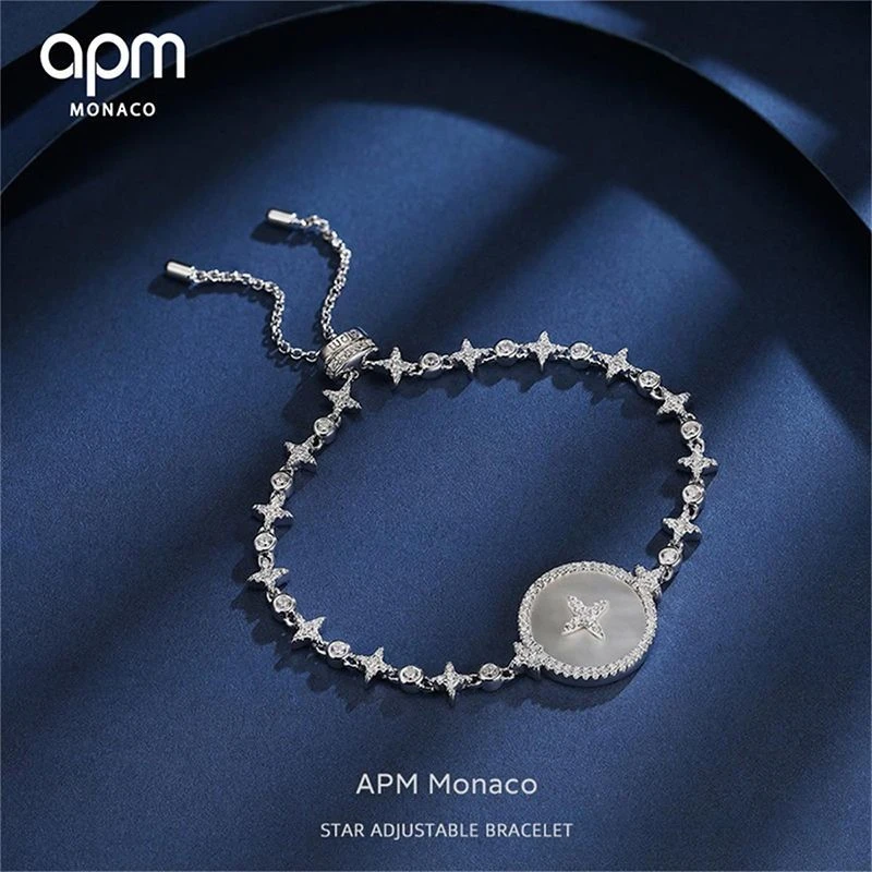 apm MONACO APM女士星星珍珠母贝手链品925银首饰AB3582XNA 商品