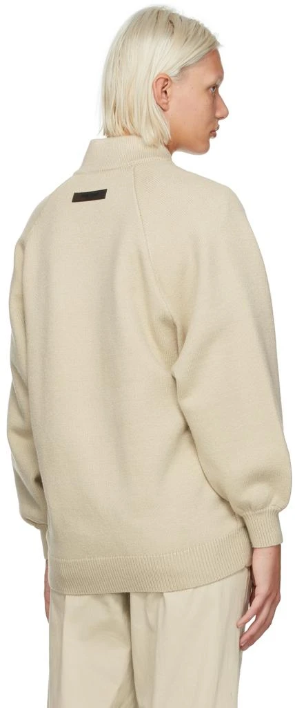 商品Essentials|Beige Knit Zip Jacket,价格¥353,第3张图片详细描述