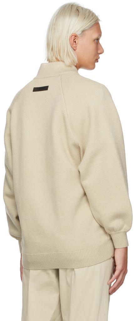 商品Essentials|Beige Knit Zip Jacket,价格¥517,第5张图片详细描述