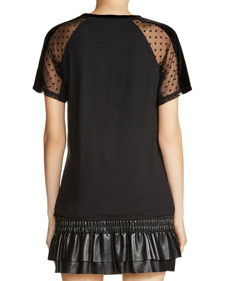 商品Maje|Tollia Velour & Mesh Tee,价格¥704,第2张图片详细描述