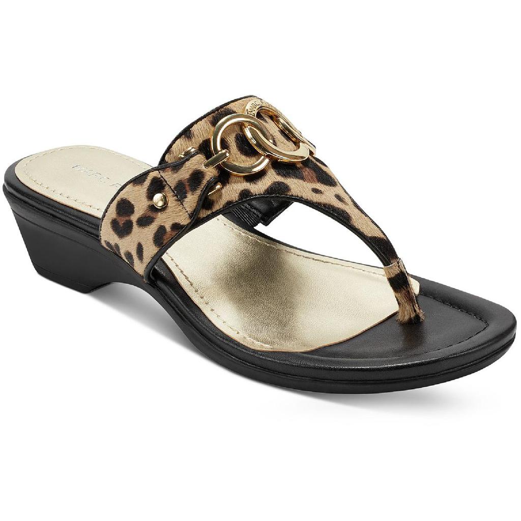Marc Fisher Womens Arianna Leather Thong Wedge Sandals商品第1张图片规格展示