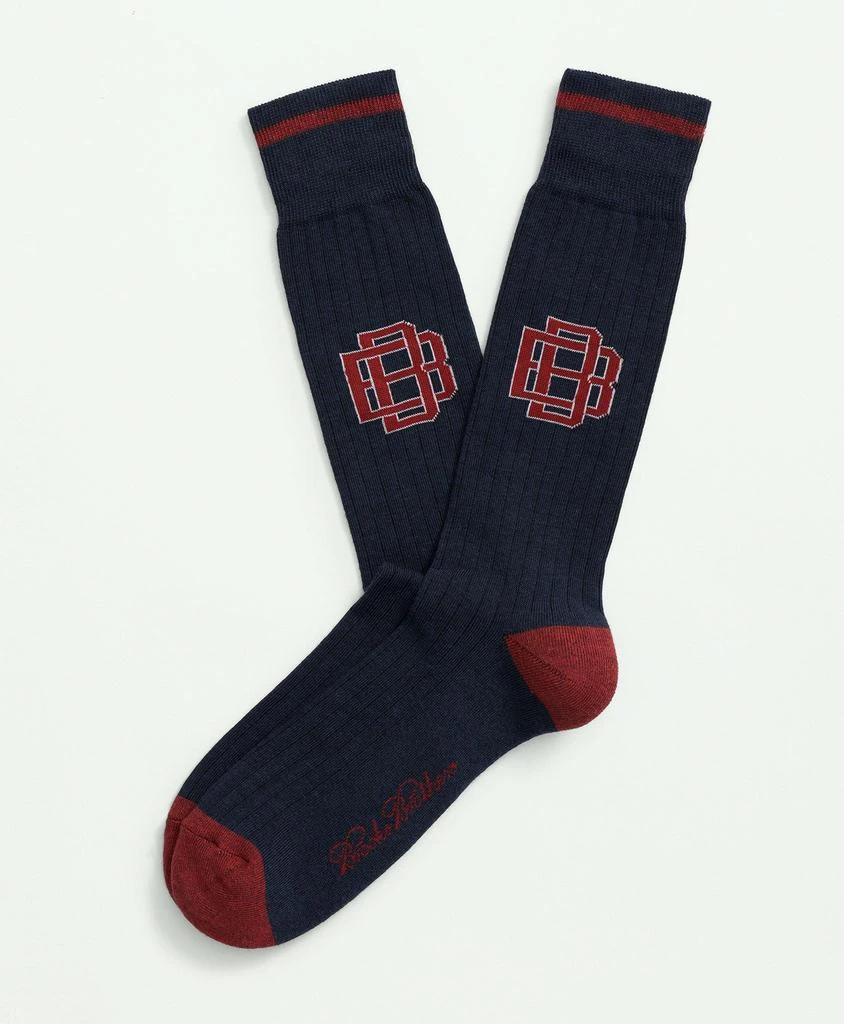 商品Brooks Brothers|Cotton Blend Varsity Socks,价格¥108,第1张图片