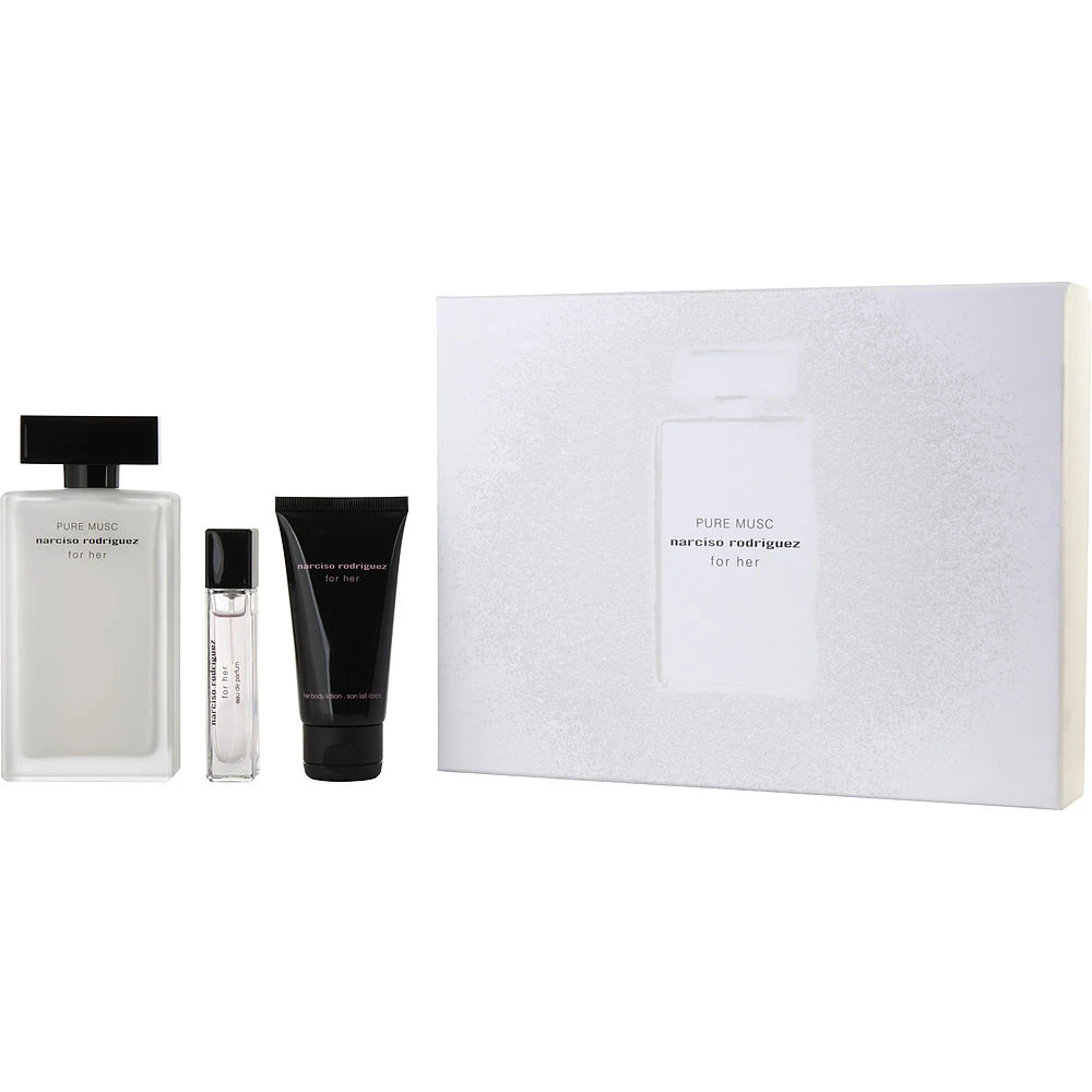 商品Narciso Rodriguez|NARCISO RODRIGUEZ 纳茜素 纯粹迷情女士（精纯麝香女士）香氛套装（香水 EDP 100ml+身体乳 50ml+迷你香水 10ml EDP）/套,价格¥1071,第1张图片