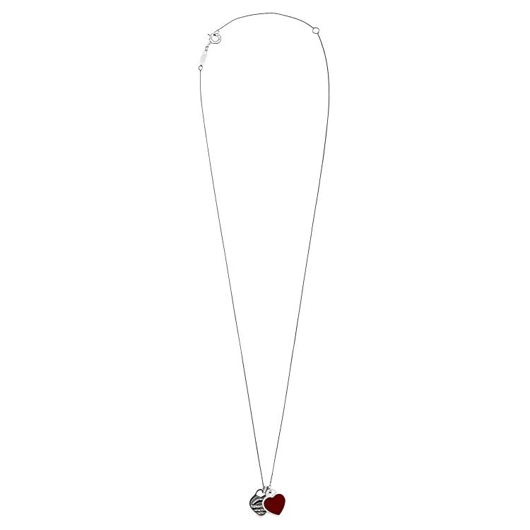 商品[国内直发] Tiffany & Co.|蒂芙尼 Return to Tiffany系列 恒久挚爱红双心 925银 项链 女款 红色,价格¥2627,第6张图片详细描述