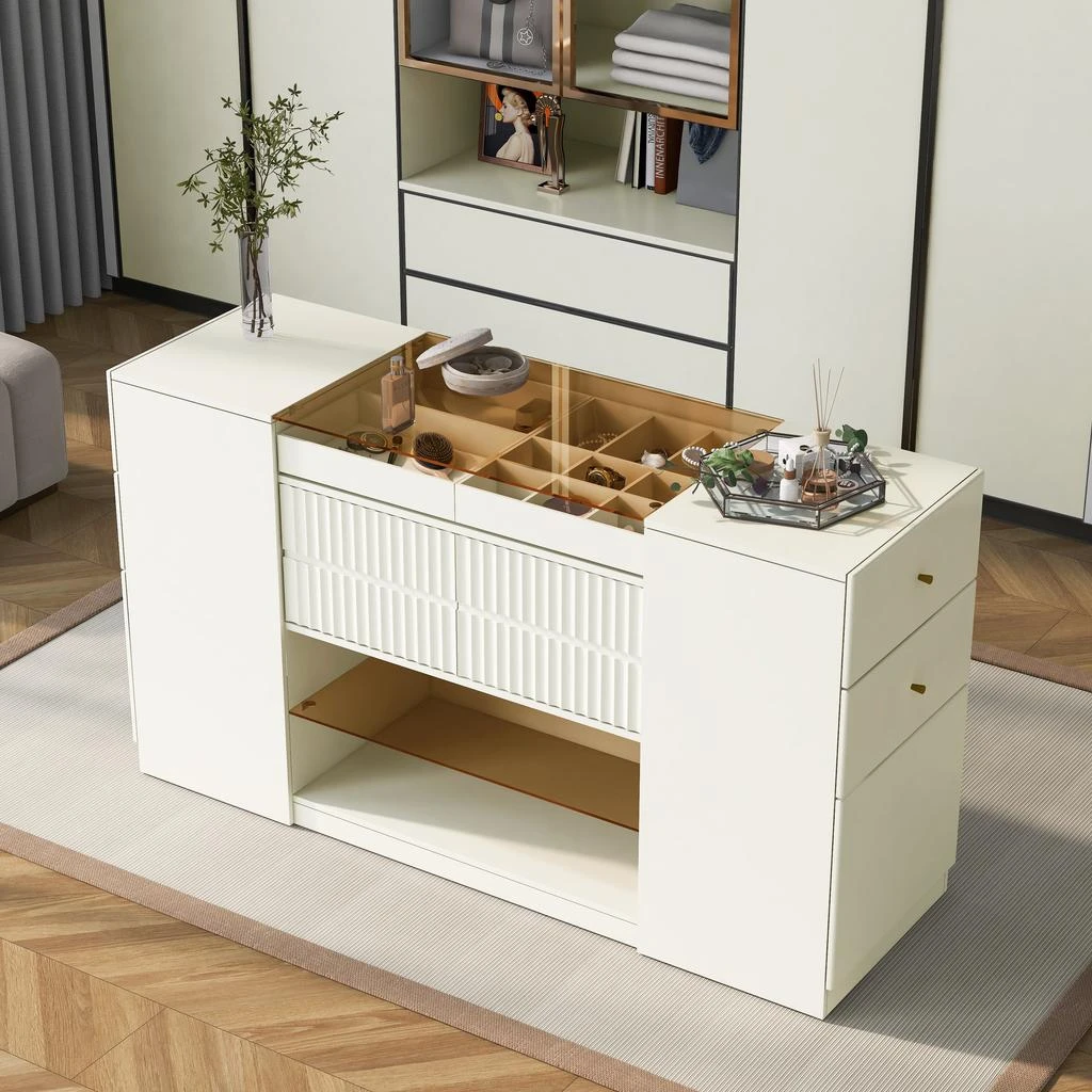 商品Streamdale Furniture|Streamdale Modern Luxury Island Vanity & Storage Cabinet Elegance Meets Functionality,价格¥4490,第2张图片详细描述