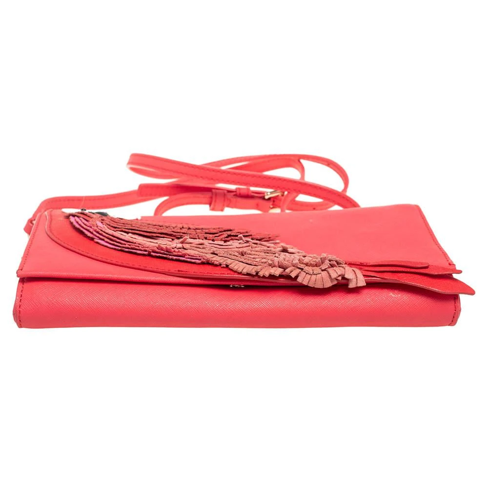Kate Spade Coral Leather New York Flights of Fancy Parrot Shoulder Bag 商品